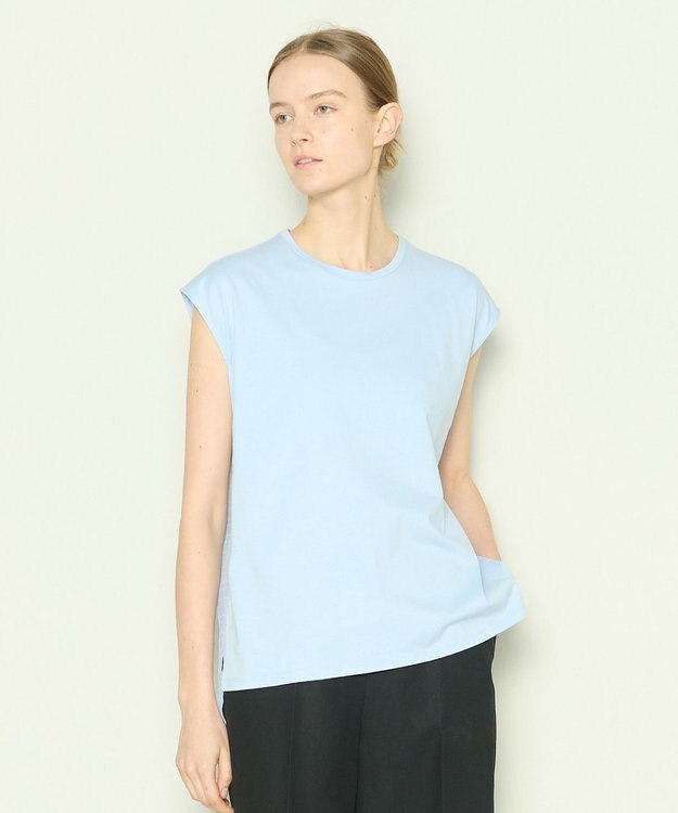 JOSEPH 【洗える】アクロスプリント×ジャージー　カットソー Sky blue
