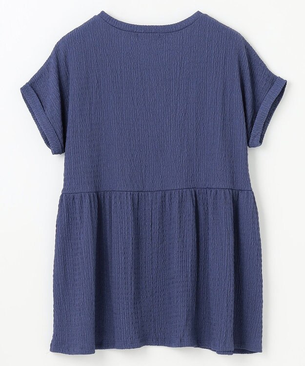 ANY L フクレジャージチュニック ブルー