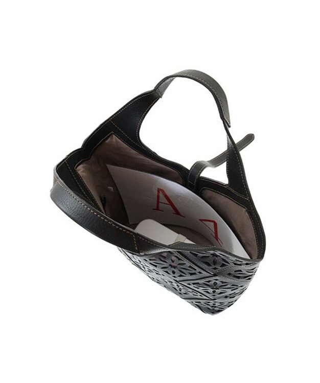 genten サステナブルカットワーク トートバッグ（大） クロ