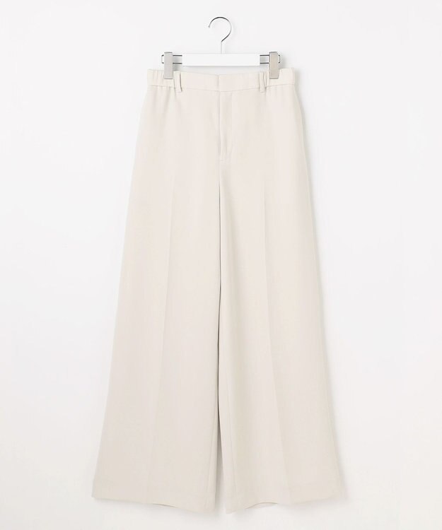 自由区 L 【19号サイズまで展開・カタログ掲載】トリアセダブルクロスワイドストレート パンツ ベージュ