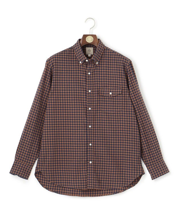 J.PRESS MEN 【WEB・一部店舗限定】フランネルギンガムチェックシャツ / B.D. ブラウン系3