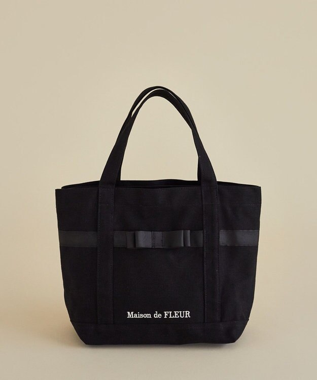 Maison de FLEUR マルチポケット帆布トートSバッグ Black