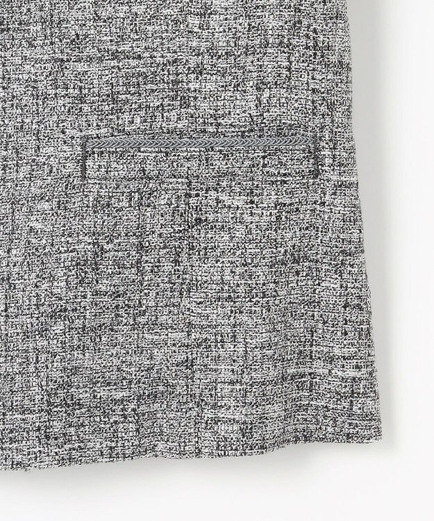J.PRESS LADIES 【セットアップ対応】Light Tweed ノーカラー ジャケット ブラックMIX系6