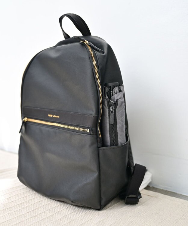 Hekhèr Le Style de Vie 【日本製 / A4サイズ対応/汚れにくい】PUコットンキャンバス リュックサック ブラック