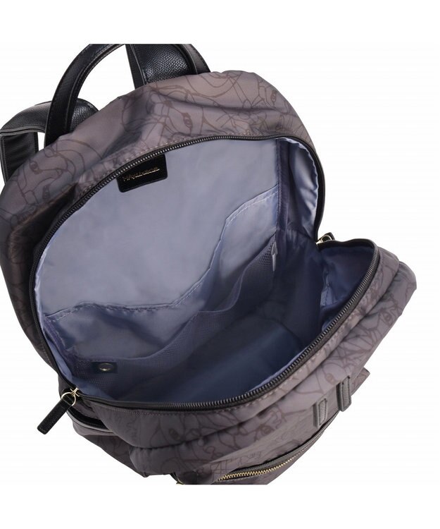 ACE BAGS & LUGGAGE HAyU × ace.  ユッカ リュックサック A4サイズ ２気室 17836 チャコール（ネコヘッド柄）