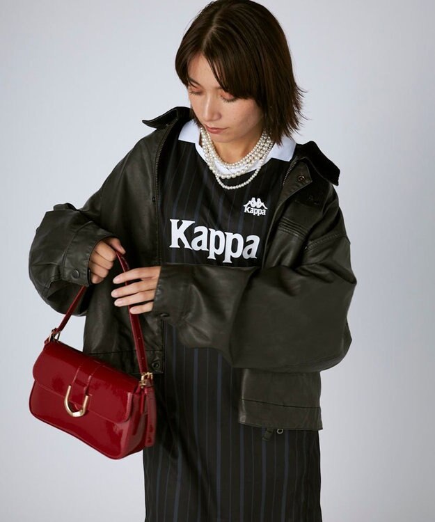 OP／FILA 【Kappa】サッカーシャツ ワンピース ブラック