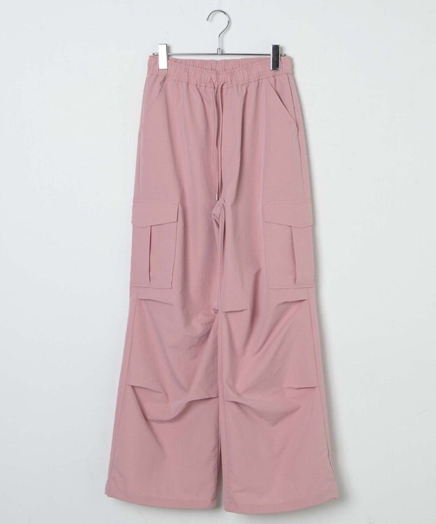 WEGO 【ウエストゴム】イージーパラシュートカーゴパンツ ライトピンク