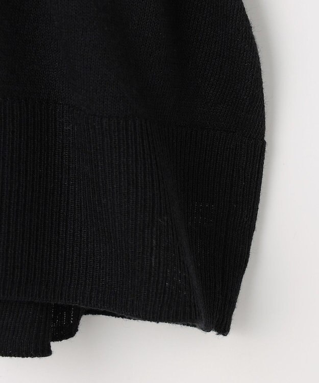 組曲 L 【先行予約・WEB限定】シアーニット 襟付き七分袖カーディガン ブラック系