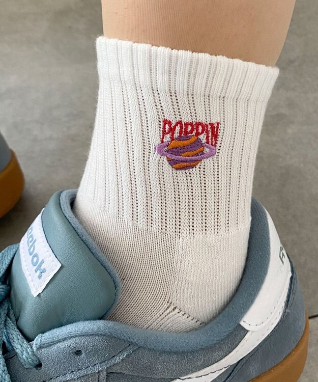 WEGO モチーフ刺繍アンクル底パイルソックス 柄8