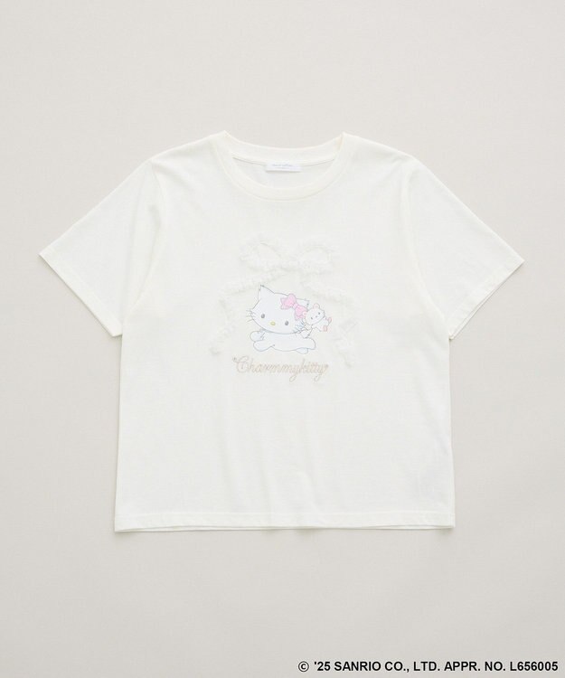 Green Parks チャーミーキティ/レースリボンプリントTシャツ White