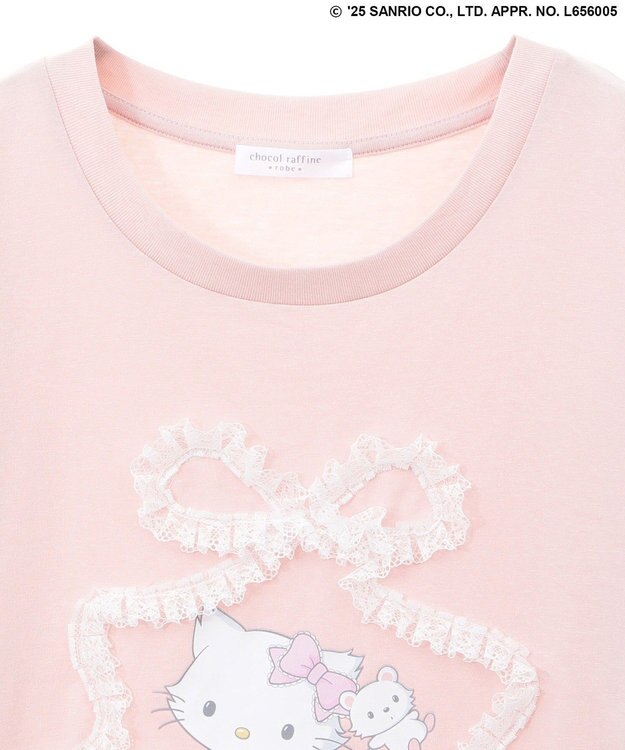 Green Parks チャーミーキティ/レースリボンプリントTシャツ Pink