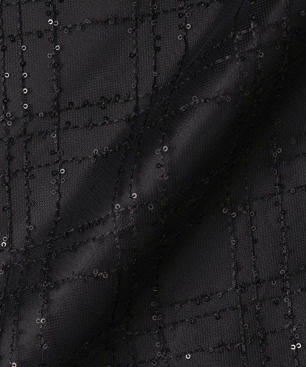 Feroux きらめきチェックフレア スカート ブラック系