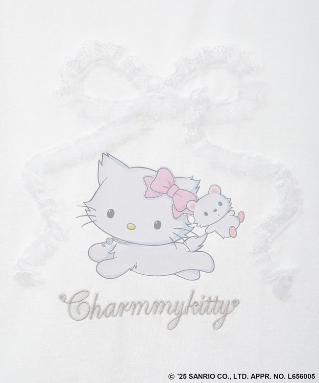 Green Parks チャーミーキティ/レースリボンプリントTシャツ White