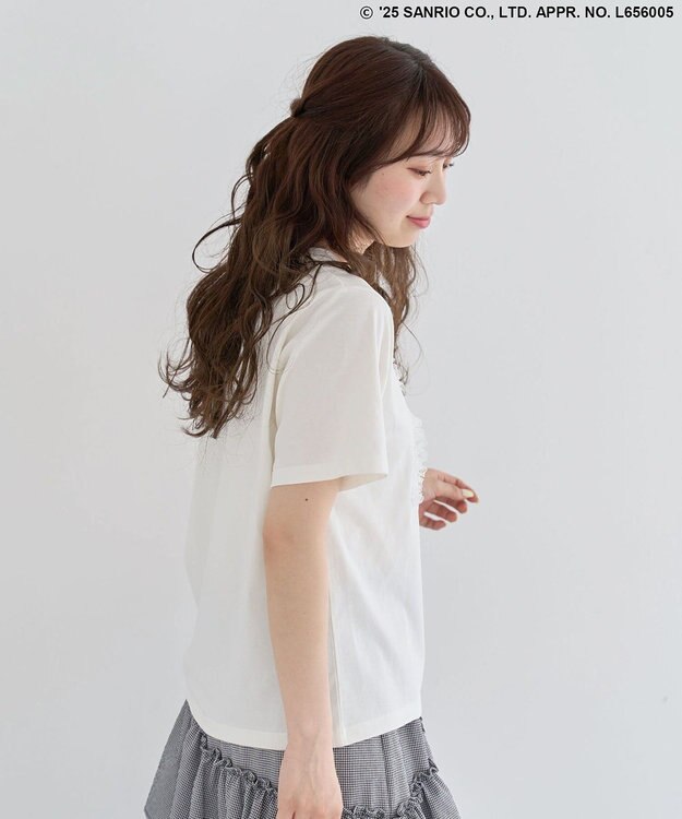 Green Parks チャーミーキティ/レースリボンプリントTシャツ White