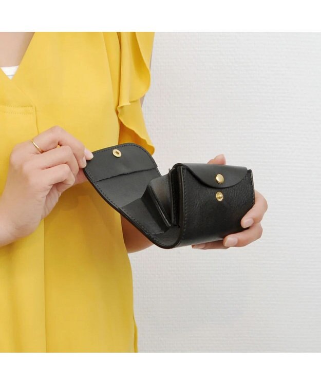 UNBILLION perche 姫路レザーかぶせミニウォレット ブラック