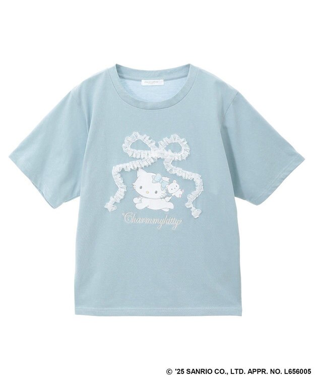 Green Parks チャーミーキティ/レースリボンプリントTシャツ Light Blue