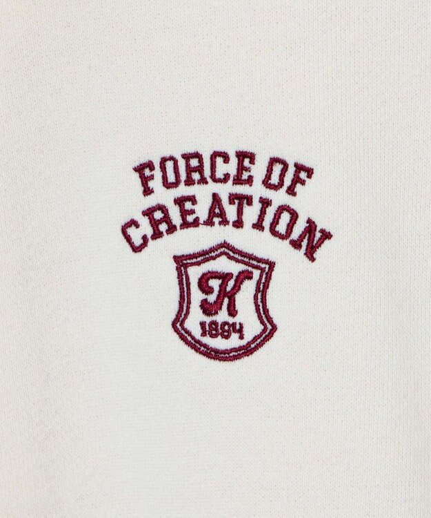 WEGO ハーフZIP襟付きショートスウェット ホワイト