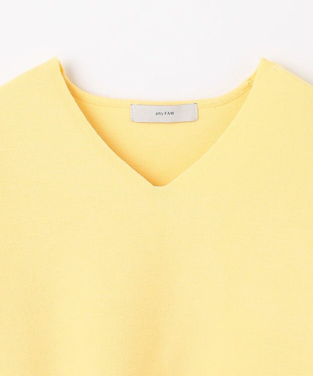 ANY 【5色展開】Ｖネックガーターニットプルオーバー イエロー