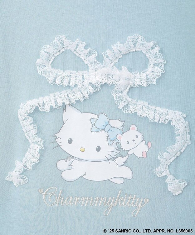 Green Parks チャーミーキティ/レースリボンプリントTシャツ Light Blue