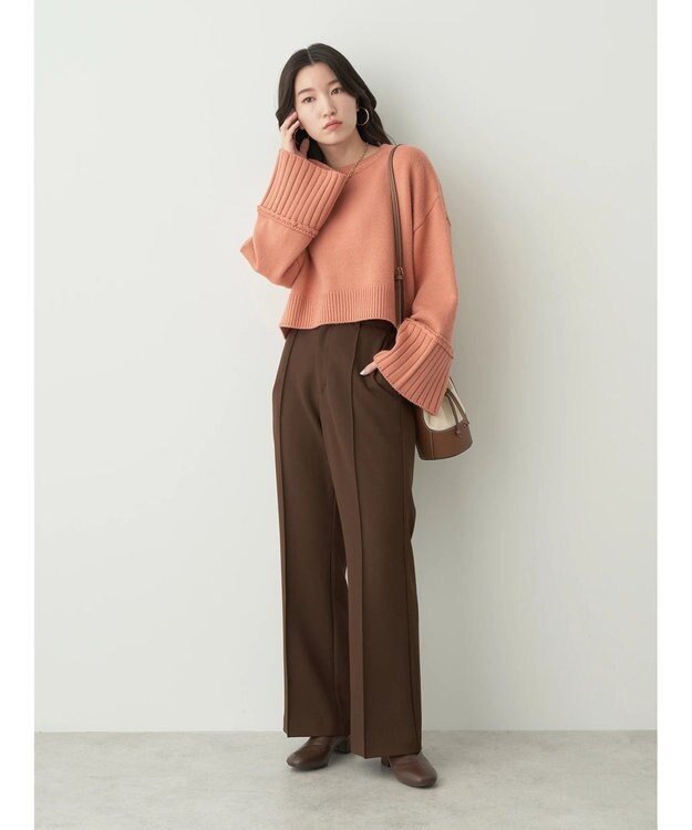 earth music&ecology ワイドスリーブプルオーバー Pink Orange