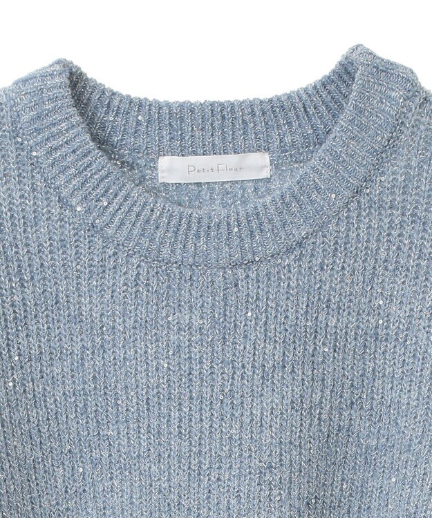 Green Parks ・Ｐｅｔｉｔ　Ｆｌｅｕｒ　ラメ＆スパンコールニット Blue