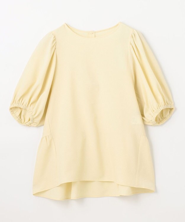 ANY サッカーギャザーバックペプラムブラウス イエロー
