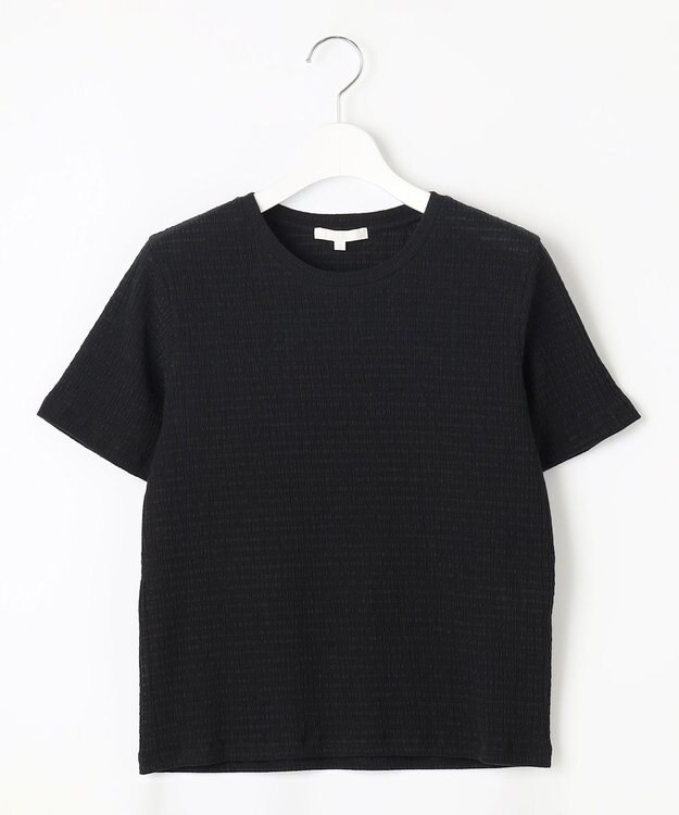 自由区 【洗える】シャーリングジャージー Tシャツ ブラック