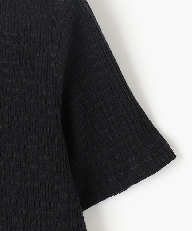 自由区 【洗える】シャーリングジャージー Tシャツ ブラック