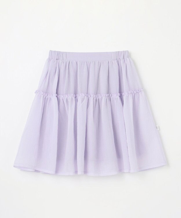 組曲 KIDS 【150-160㎝】シアーチェック スカート ラベンダー系