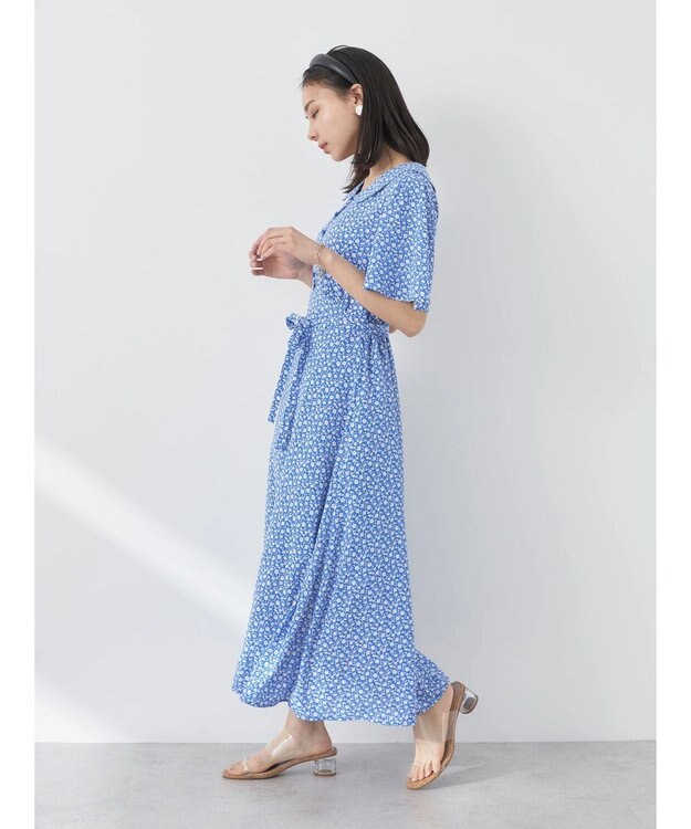 earth music&ecology ちょっとレトロなワンピース Blue