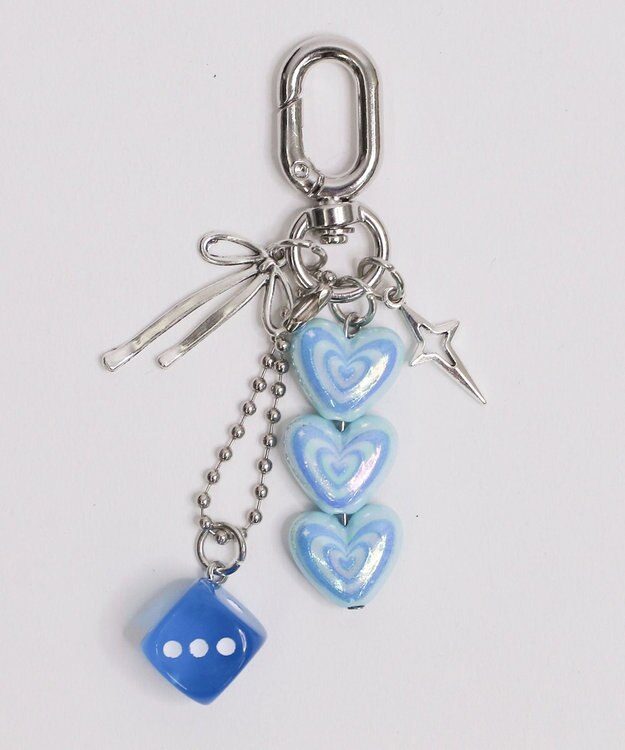 WEGO ハートダイスセットキーホルダー サックス