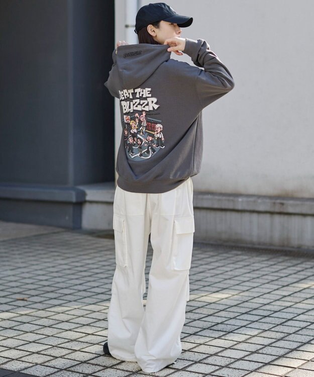 WEGO 【ユニセックス着用ITEM】別注NEWJACKグラフィックプルパーカー ブラック中濃色