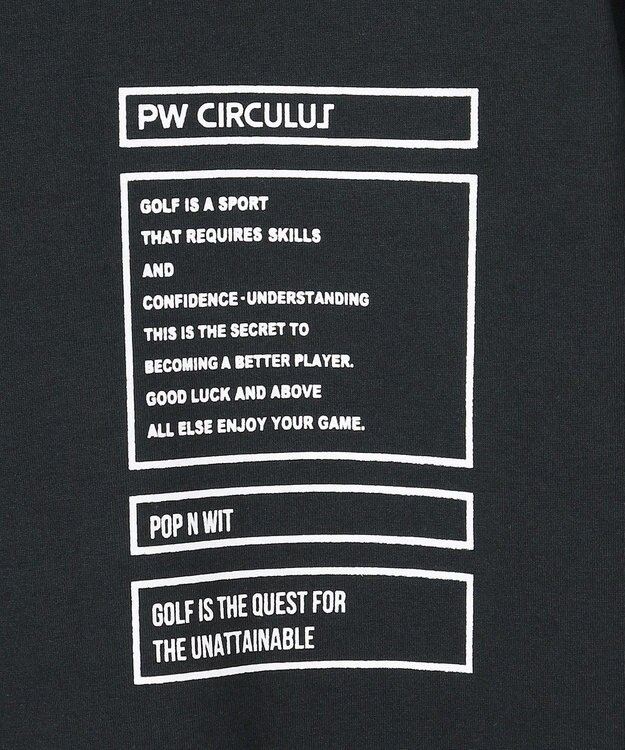 PW CIRCULUS 【吸水速乾 / UV遮蔽率99.5% UVカット / ストレッチ】【MEN】ロングスリーブモックT ゴルフ ブラック系