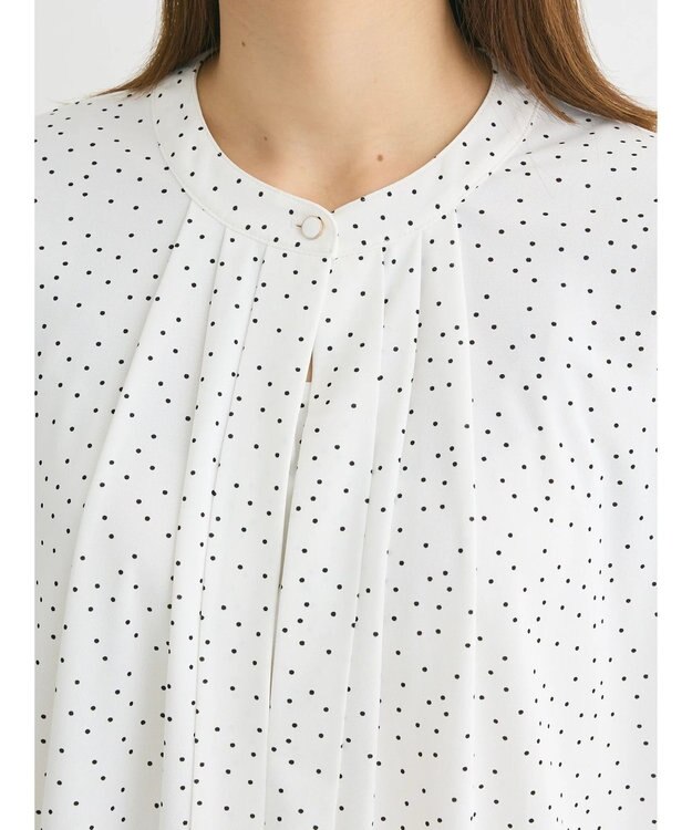 Green Parks ２ｗａｙ　フレンチスリーブ釦付ブラウソー Dot