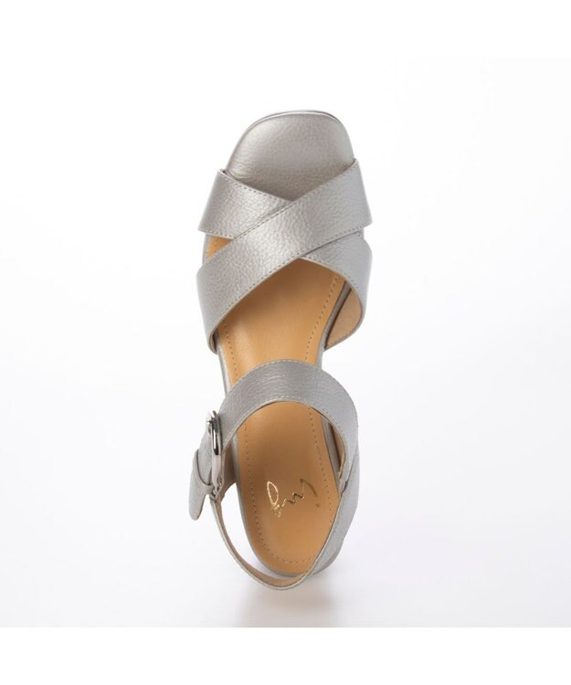 ing <ing>【WEB限定】【3E】ストラップクロスサンダル シルバーメタリック