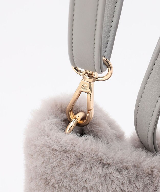 ANY SIS 【2WAY】フェイクファーリボン バッグ ライトグレー