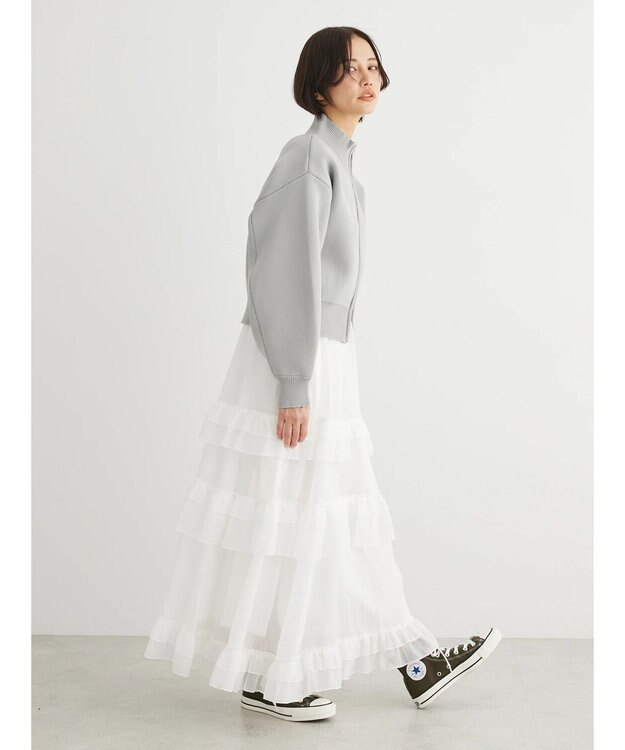 Green Parks ・ＥＬＥＮＣＡＲＥ　ＤＵＥ　ハイネックＺＩＰカーディガン Gray