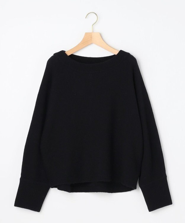 組曲 【加藤ローサさん着用】ウールカシミヤミックスボートネック ニット ブラック系