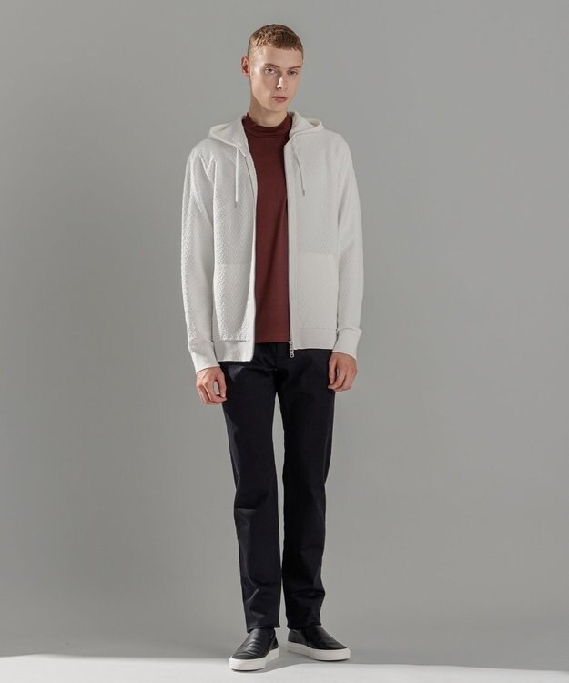 JOSEPH HOMME ウールジャージーウォッシャブル　モックネックカットソー ワイン系