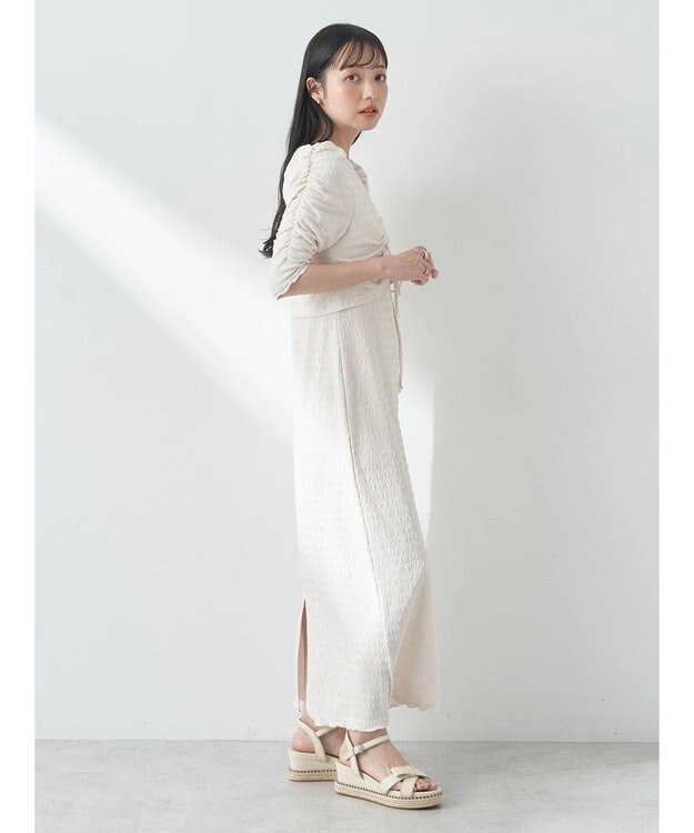 earth music&ecology やわらかカットソーレイヤード見えワンピース Ivory