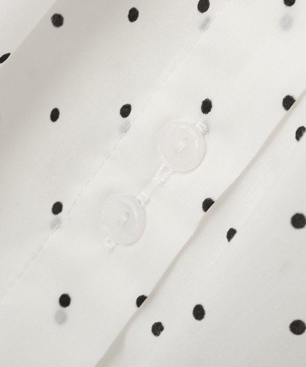 earth music&ecology 【イージーケア】TRキュプラダブルボタンフリルシャツ Dot