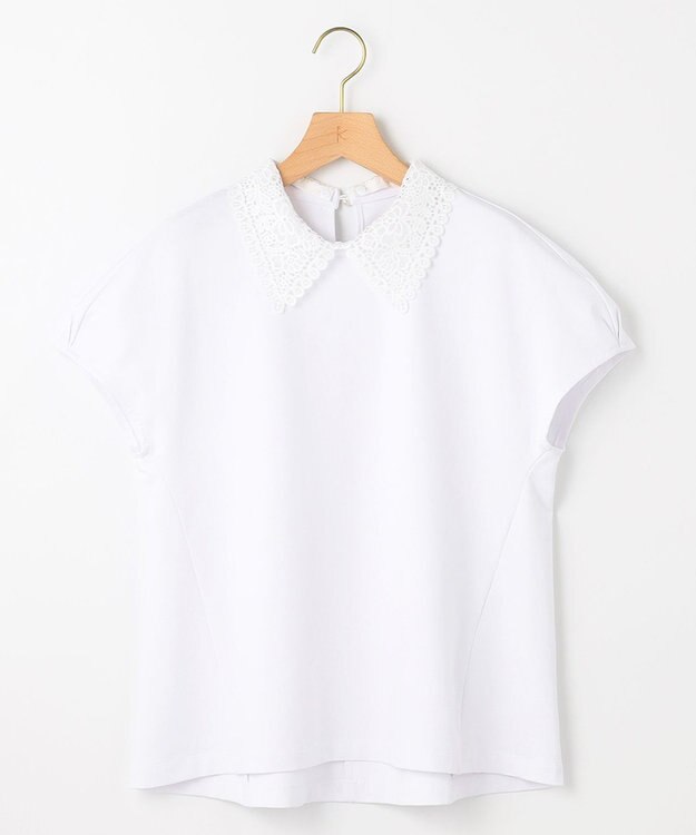 組曲 S 【2WAY】レース襟フレンチテリー カットソー ホワイト系