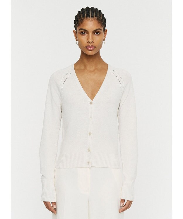 JOSEPH 【洗える】リネンブレンド  カーディガン Ivory