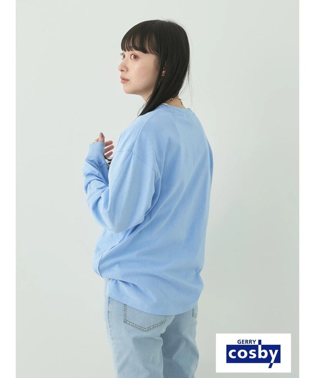 earth music&ecology Ｃｏｓｂｙ×ｅａｒｔｈ　ベアープリントロングＴシャツ Light Blue