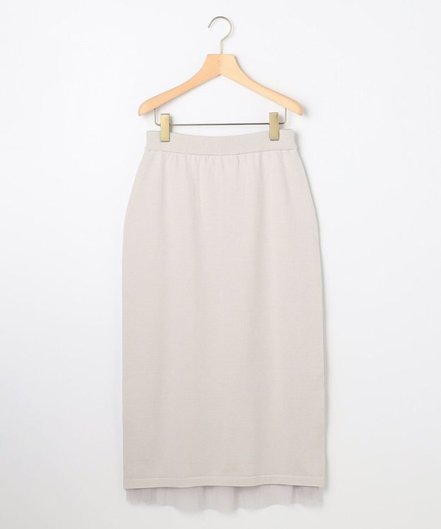 組曲 S 【WEB限定】チュールニット×リバーシブルスカート セット ライトグレー系