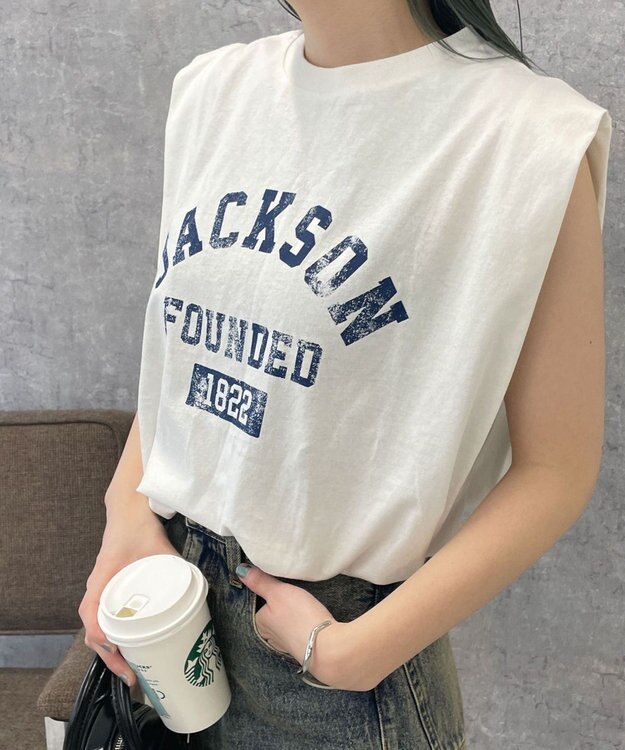 WEGO タックノースリーブT ホワイト