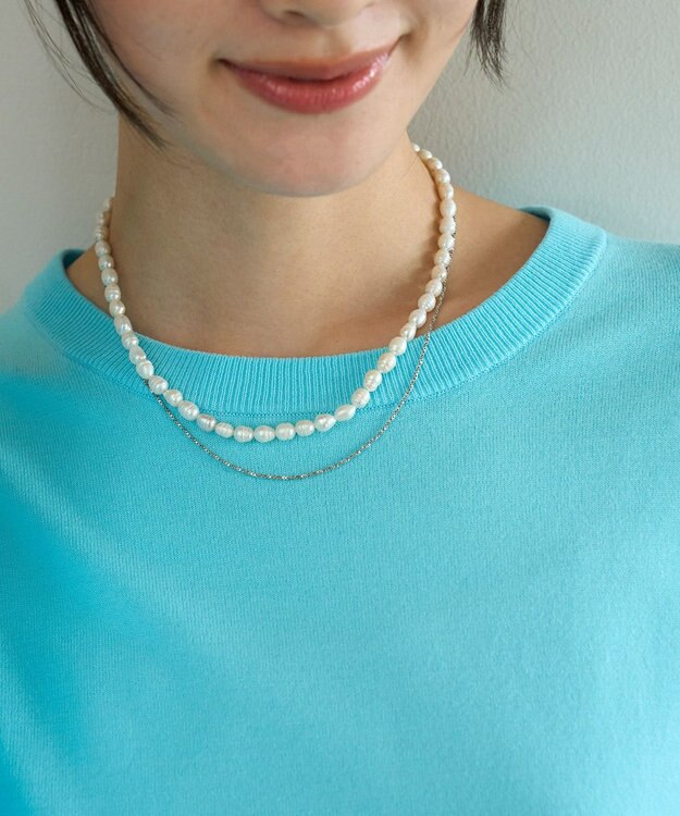 UNFILO パール・チェーンネックレス シルバー