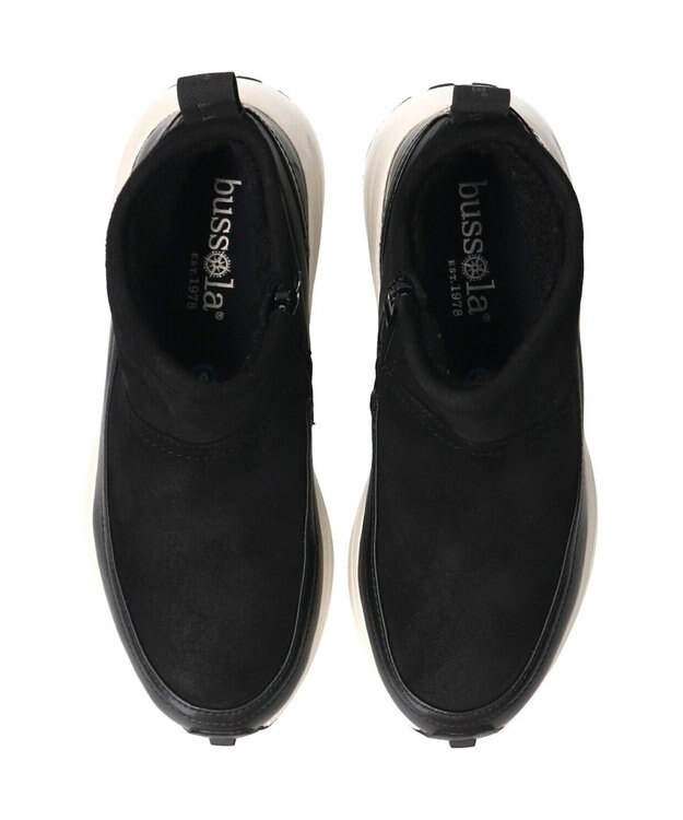 INTER-CHAUSSURES 【BUSSOLA】ライニングファースニーカーブーツ ブラックスウェード