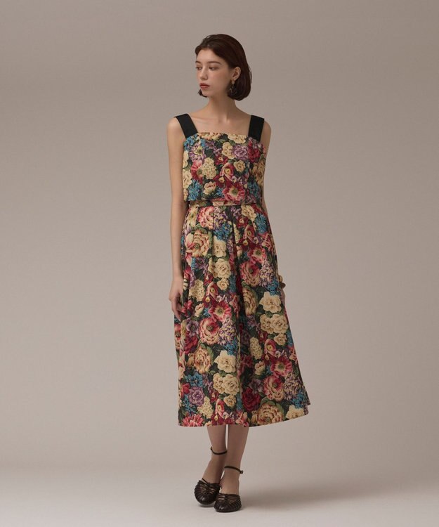 GRACE CONTINENTAL アンティークフラワーベアトップ レッド