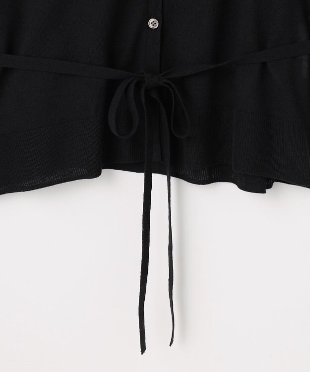 組曲 L 【先行予約・WEB限定】シアーニット 襟付き七分袖カーディガン ブラック系